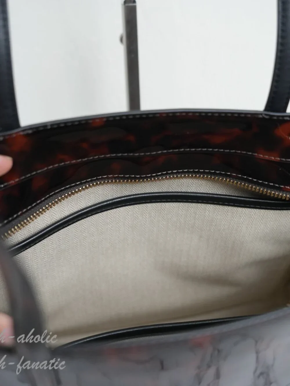 Tory Burch Emerson Tortoise Patent Leather Work Tote 165968 NWT - Picture 9 of 11